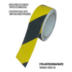 fita adesiva antiderrapante preta amarela le-1855 5cmx5m