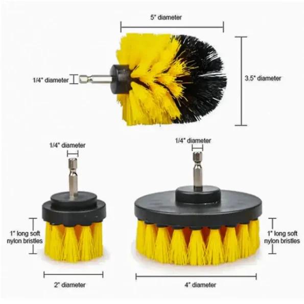 kit 3 escovas rotativas para uso furadeira limpeza ns-48723
