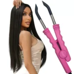 pinça reta aplicação queratina mega hair bivolt pink – loof
