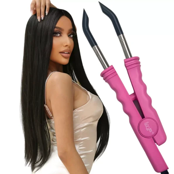 pinça reta aplicação queratina mega hair bivolt pink – loof