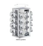 porta condimento inox com vidro 27x13cm ns-2771 16 frascos