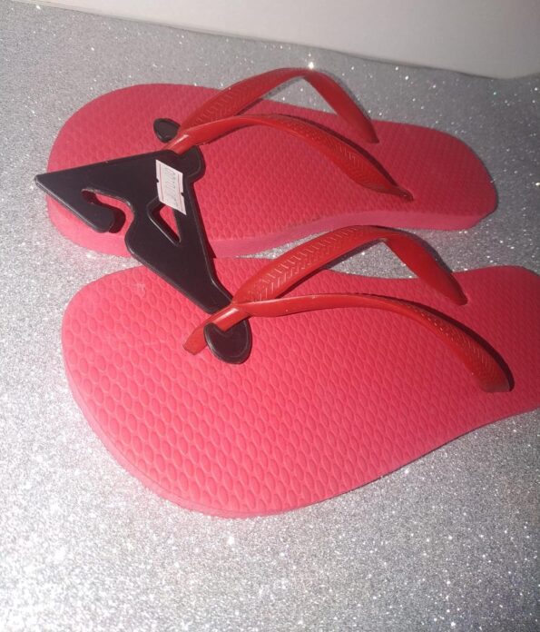 sandalia de borracha confortavel vermelho (1)