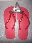 sandalia de borracha confortavel vermelho (1)