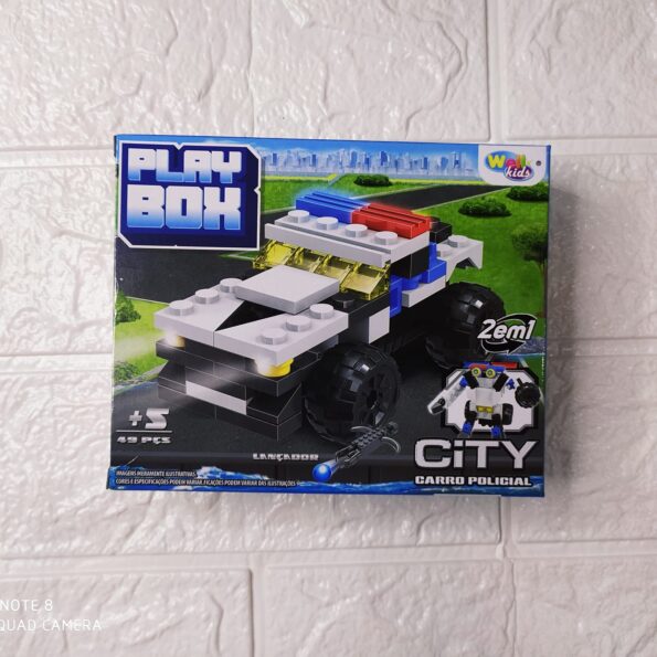 Bloco De Montar Veiculos Policia Wb7711 2em1 49pçs Play Box – Carro Policial