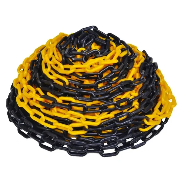 CORRENTE ZEBRADA 10M AMARELO E PRETO PLASTICO 6MM 2