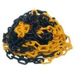 CORRENTE ZEBRADA 10M AMARELO E PRETO PLASTICO 6MM 1