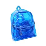 MOCHILA TRANSPARENTE AZUL KO-41 38X28X12CM PVC 1