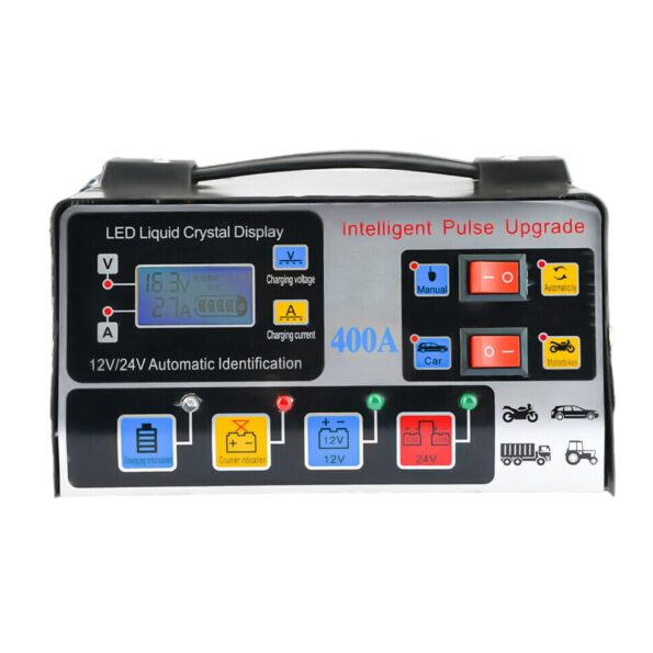 CARREGADOR BATERIA FLUTUANTE 12V 24V 400A INTELIGENTE UNIVERSAL CARRO MOTO CAMINHÃO TRATOR-2