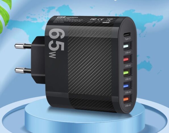 HBANCO DE DADOS ANUNCIOcarregador turbo 65w 5 portas usb 1porta tipo c profissional lyk-881 – preto