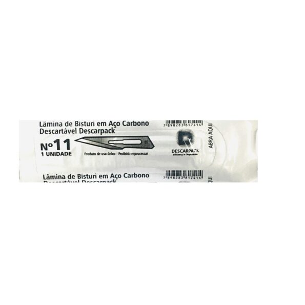 Lamina De Bisturi Em Aço Descartavel N 11 Descarpack 1un (2)