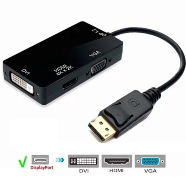 adaptador displayport x hdmivgadvi kp-ad110 knup