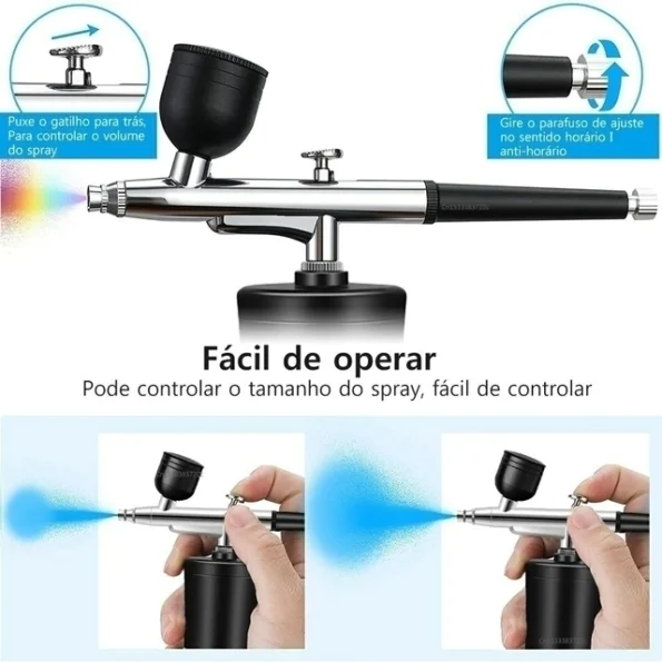 aerografo injetor de oxigênio recarregavel compressor de ar cor preto (1)