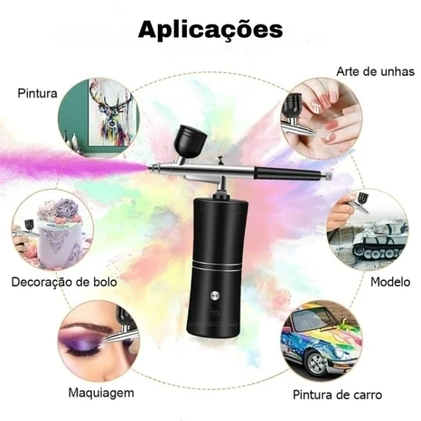 aerografo injetor de oxigênio recarregavel compressor de ar cor preto (3)