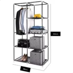 armario guarda roupa 130x45x170cm poliester aih1471 promoção 88105