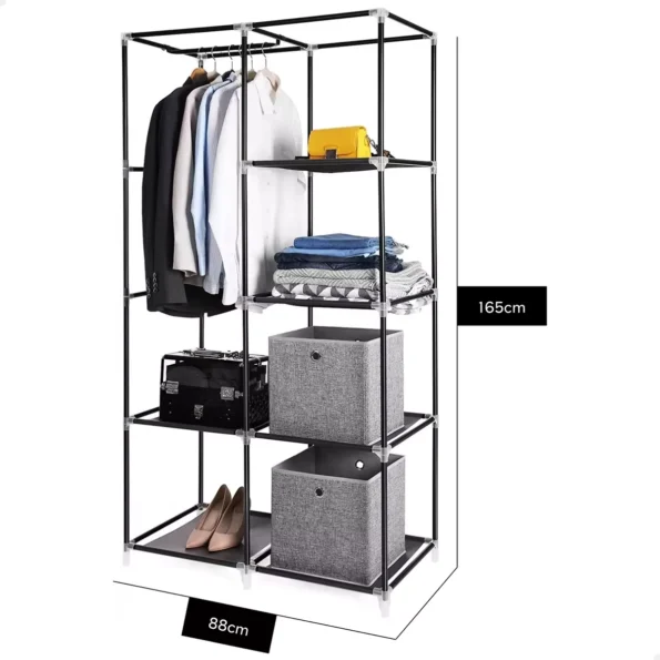 armario guarda roupa 130x45x170cm poliester aih1471 promoção 881055