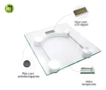 balança digital 180kg vidro 26x26x0,04cm hm-263 home more