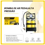 bomba de ar manual de pedal alt pressao 540mmbomder bom-8811