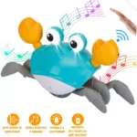 brinquedo caranguejo fujão toca musica sensor indução robô – azul (1)