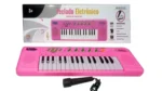 brinquedo infantil teclado rosa com microfone 32 teclas tk-ab4803 (1)