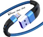 cabo usb carregador apple mfi para iphone 3m trançado 8.1a leon-azul
