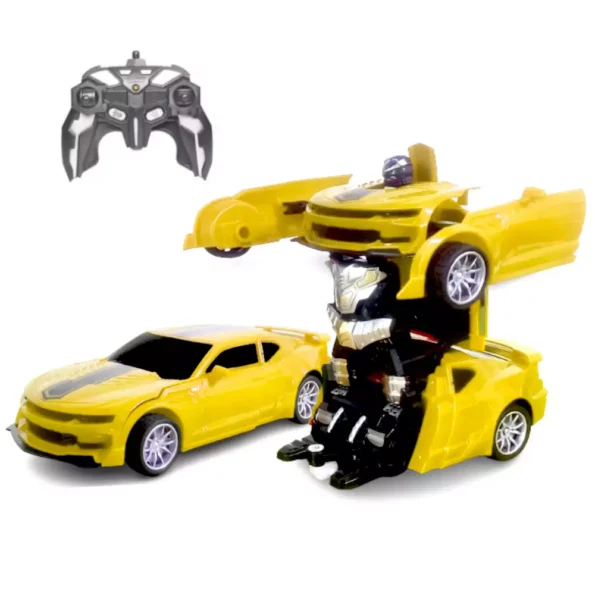 carro que transforma em robô controle remoto camaro amarelo transform tk-1494 (1)