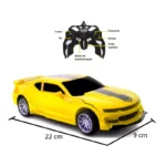 carro que transforma em robô controle remoto camaro amarelo transform tk-1494 (1)