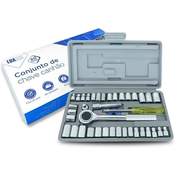 conjunto de chave cachao catraca lwj-138 luatek 40pçs