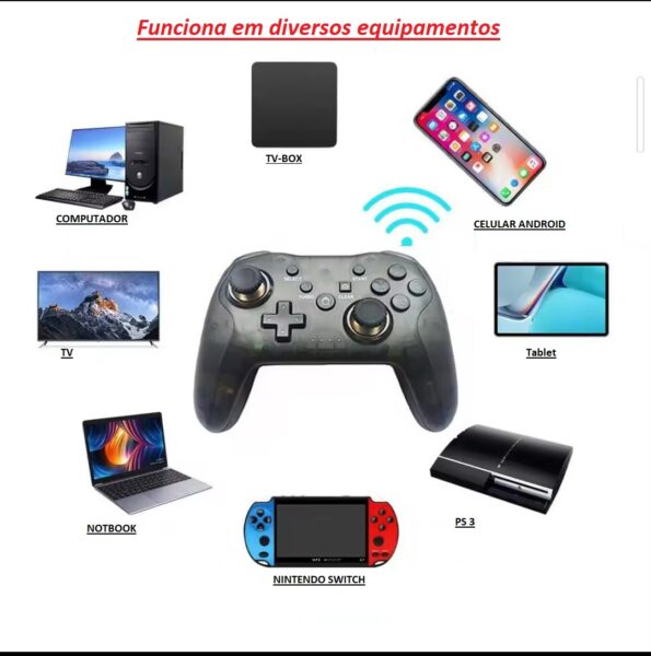 controle wireless bateira pc celular android tv ps3 xbox 360 xbox-one preto