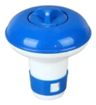 dispensador flutuante + comprimidos de cloro p piscina azul e branco-kala 1