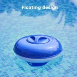 dispensador flutuante + comprimidos de cloro p piscina azul e branco-kala 1