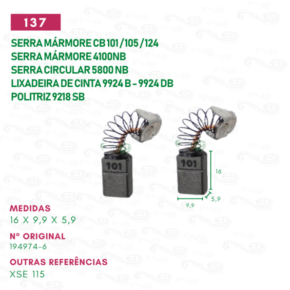 escova carvão motor reparo para serra mármore cod137.jg c16x9,9×5,9