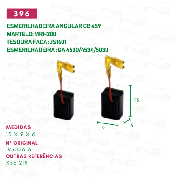 escova carvão para esmerilhadeira maki motor reparo cod 396