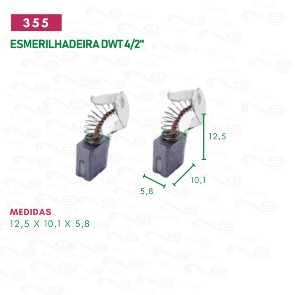 escova carvão para esmerilhadeira motor reparo cod 355