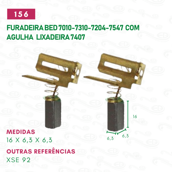 escova carvão para furadeira black & decker motor reparo cod 156