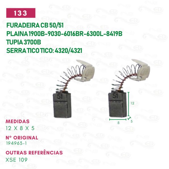 escova carvão para furadeira makita motor reparo cod 133.jg