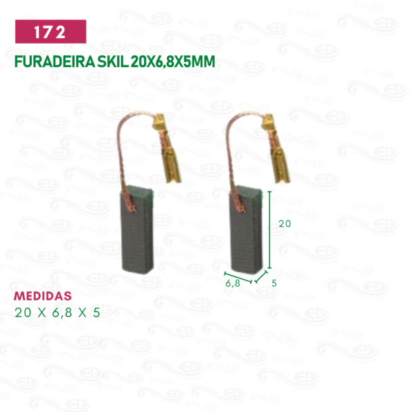 escova carvão para furadeira skil motor reparo cod 172