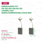 escova carvão para lixadeira motor reparo cod 150