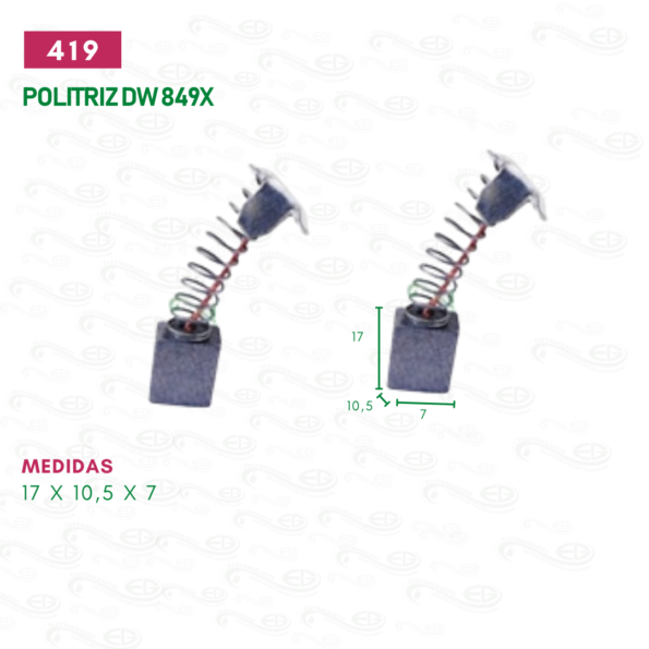 escova carvão para politriz dewalt motor reparo cod 419