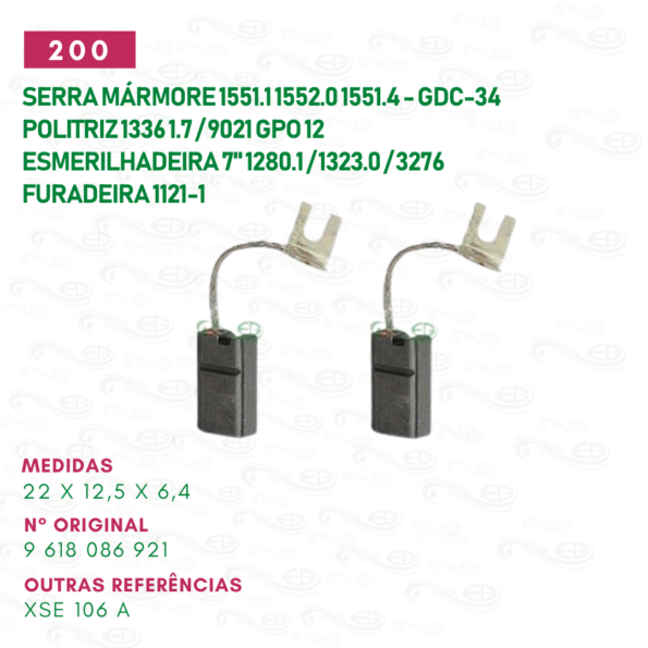 escova carvão para serra marmore motor reparo cod 200