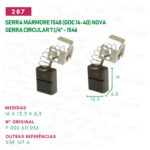 escova carvão para serra marmore motor reparo cod287 1548