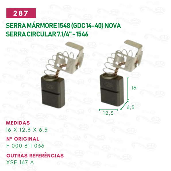 escova carvão para serra marmore motor reparo cod287 1548
