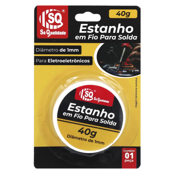 estanho em fio para solda 40g 1mm diametro sq3040n1