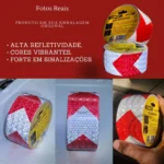 fita refletiva bomder bom-1311- branca com vermelho