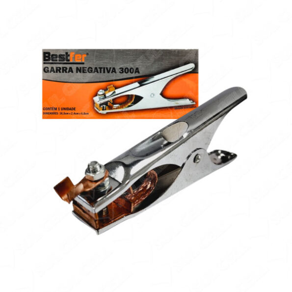 garra negativa 300a 16,5 x 2,4 x 6,8cm bestfer bfh2721 p maquina de sold