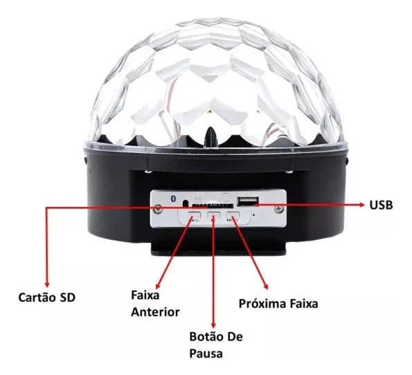 globo magico 6 cores de led de luz rgb controle e usb lk306b2