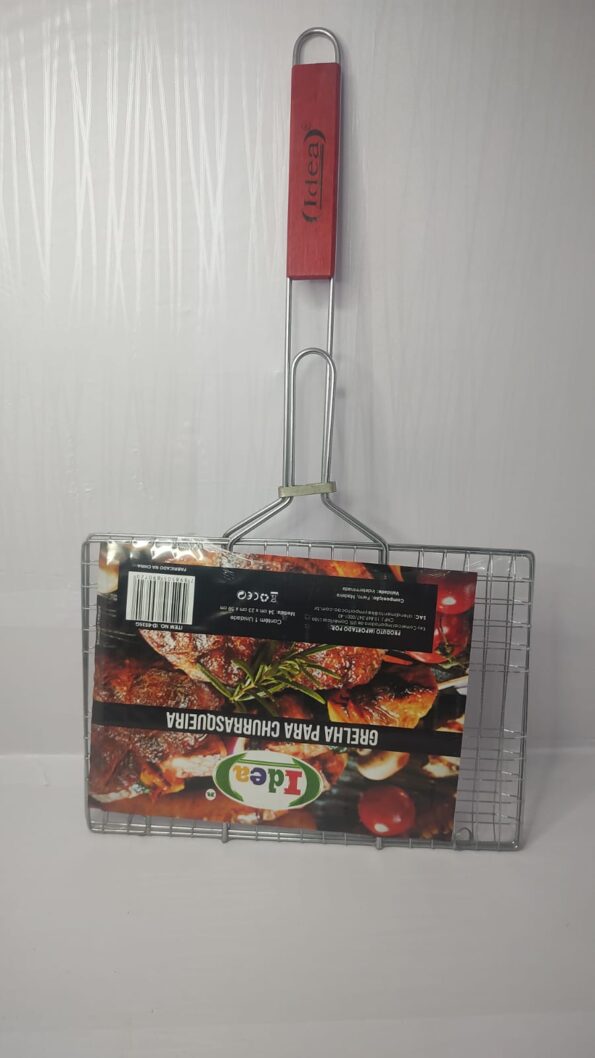 grelha dupla folha grande churrasco peixe frango linguiça carne 34x23x59cm (2)