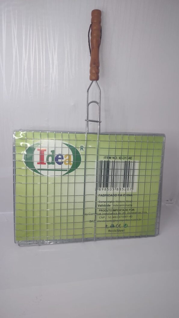grelha dupla folha grande churrasco peixe frango linguiça carne 39x29cm (1)