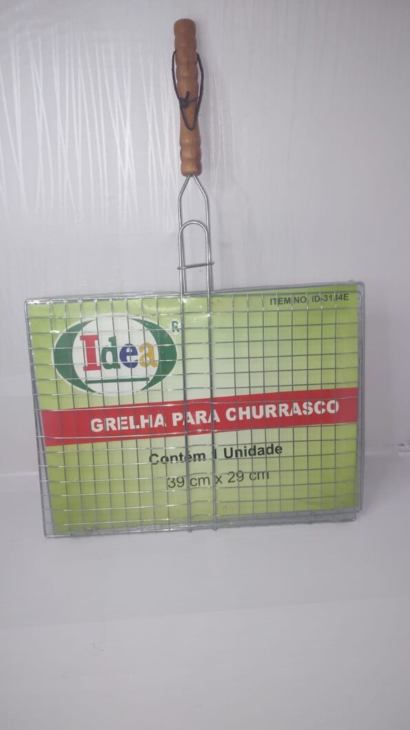 grelha dupla folha grande churrasco peixe frango linguiça carne 39x29cm (2)