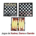 jogo de tabuleiro xadrez dama e gamao 3em1 magnetico elj0213 redstar 19cm
