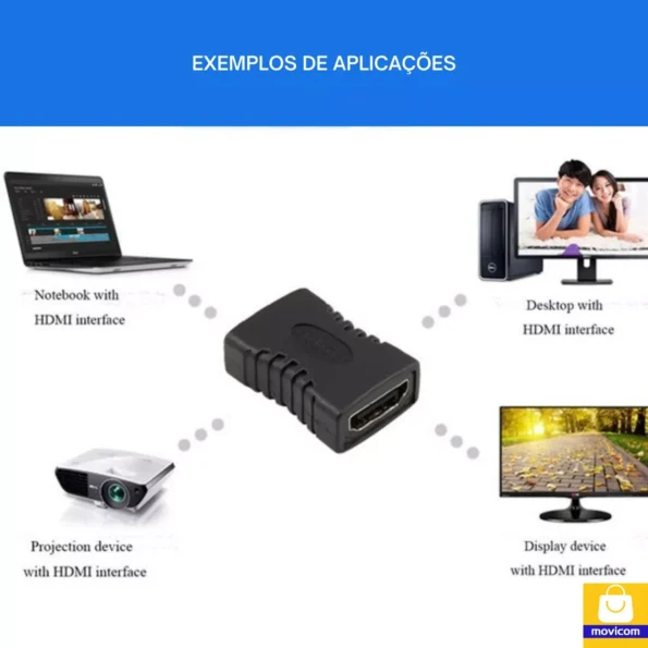 junção adaptador para aumentar cabo hdmi daptador hdmi fêmea x hdmi fêmea (3)